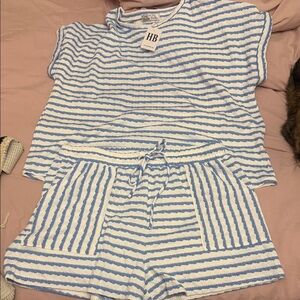 Blue and White Striped set
